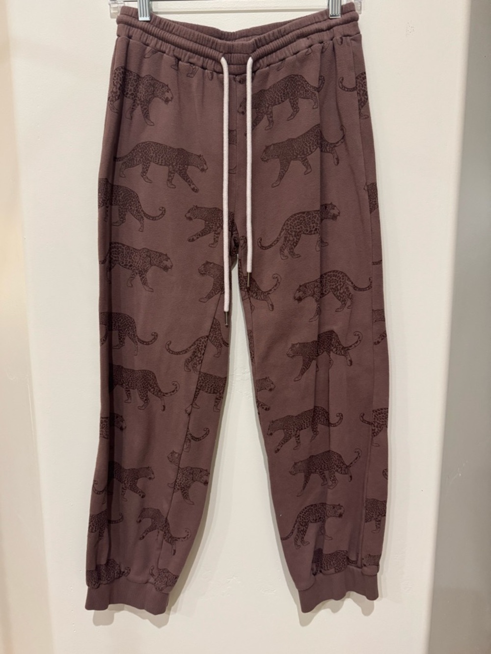 Chaser Mauve Brown Leopard Print Joggers